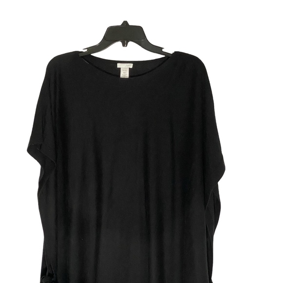 NWT J.JILL Black Merino Wool Tencel Poncho Minimalist Layering OS - NEW - Picture 4 of 13